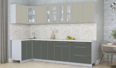 Кухонный гарнитур Интерлиния Мила Пластик 1.2x3.0