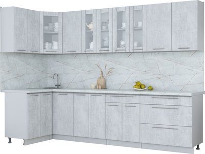 Кухонный гарнитур Интерлиния Мила Пластик 1.2x3.0 - фото