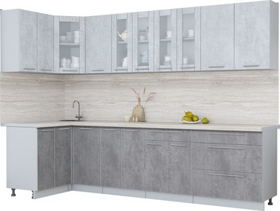 Кухонный гарнитур Интерлиния Мила Пластик 1.2x3.0 - фото