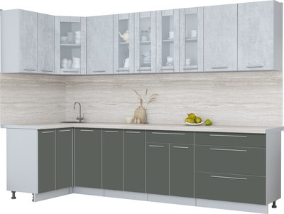 Кухонный гарнитур Интерлиния Мила Пластик 1.2x3.0 - фото