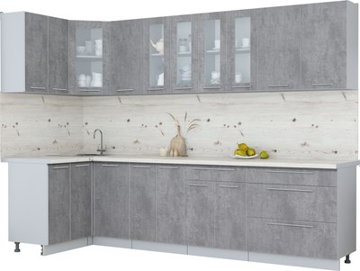 Кухонный гарнитур Интерлиния Мила Пластик 1.2x3.0 - фото