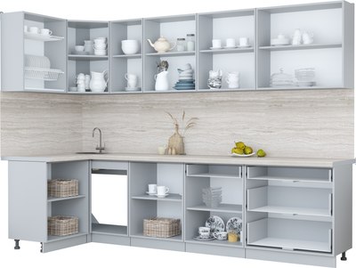 Кухонный гарнитур Интерлиния Мила Пластик 1.2x3.0