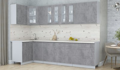 Кухонный гарнитур Интерлиния Мила Пластик 1.2x3.0