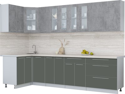 Кухонный гарнитур Интерлиния Мила Пластик 1.2x3.0 - фото