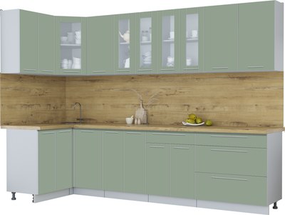 Кухонный гарнитур Интерлиния Мила Пластик 1.2x3.0 - фото