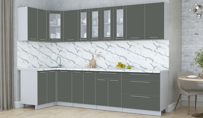 Кухонный гарнитур Интерлиния Мила Пластик 1.2x3.0