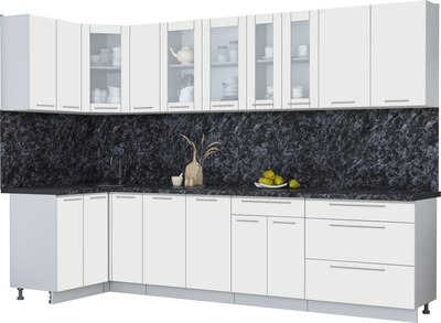 Кухонный гарнитур Интерлиния Мила Пластик 1.2x3.1 - фото