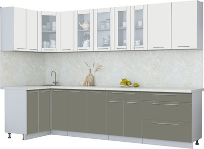 Кухонный гарнитур Интерлиния Мила Пластик 1.2x3.1 - фото