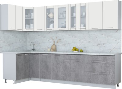 Кухонный гарнитур Интерлиния Мила Пластик 1.2x3.1 - фото