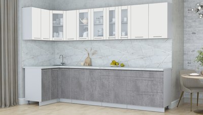 Кухонный гарнитур Интерлиния Мила Пластик 1.2x3.1