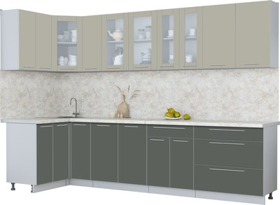Кухонный гарнитур Интерлиния Мила Пластик 1.2x3.1 - фото