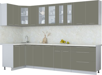 Кухонный гарнитур Интерлиния Мила Пластик 1.2x3.1 - фото