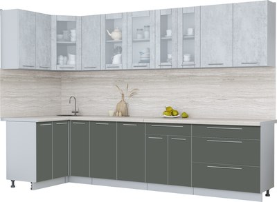 Кухонный гарнитур Интерлиния Мила Пластик 1.2x3.1 - фото