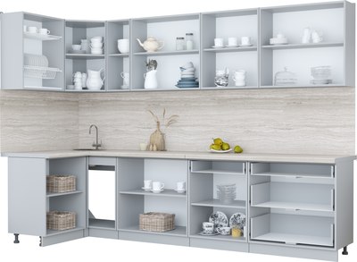 Кухонный гарнитур Интерлиния Мила Пластик 1.2x3.1