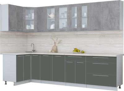 Кухонный гарнитур Интерлиния Мила Пластик 1.2x3.1 - фото
