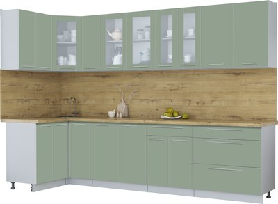 Кухонный гарнитур Интерлиния Мила Пластик 1.2x3.1 - фото