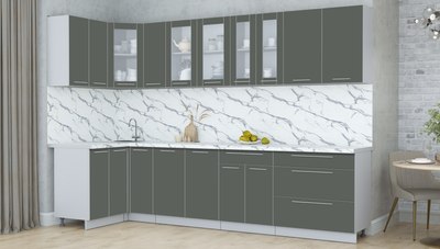 Кухонный гарнитур Интерлиния Мила Пластик 1.2x3.1