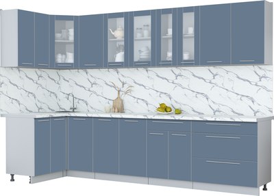 Кухонный гарнитур Интерлиния Мила Пластик 1.2x3.2 - фото