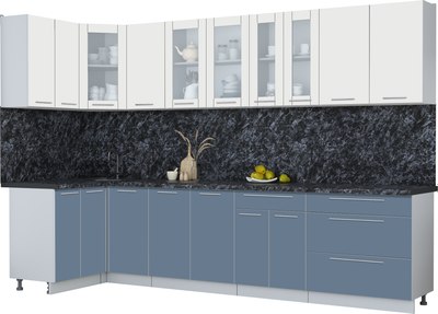Кухонный гарнитур Интерлиния Мила Пластик 1.2x3.2 - фото