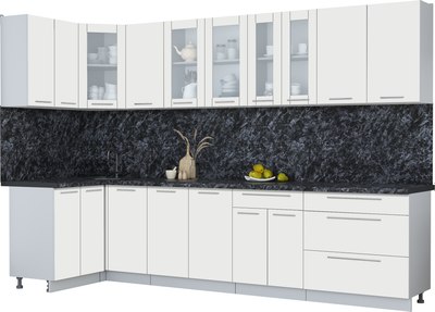 Кухонный гарнитур Интерлиния Мила Пластик 1.2x3.2 - фото