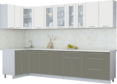 Кухонный гарнитур Интерлиния Мила Пластик 1.2x3.2 - фото