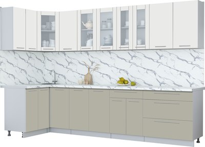 Кухонный гарнитур Интерлиния Мила Пластик 1.2x3.2 - фото