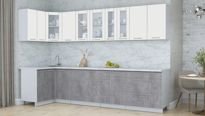 Кухонный гарнитур Интерлиния Мила Пластик 1.2x3.2