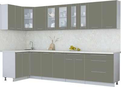 Кухонный гарнитур Интерлиния Мила Пластик 1.2x3.2 - фото