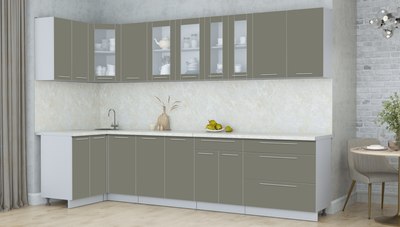 Кухонный гарнитур Интерлиния Мила Пластик 1.2x3.2