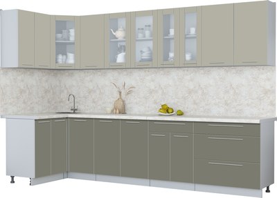 Кухонный гарнитур Интерлиния Мила Пластик 1.2x3.2 - фото