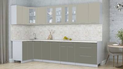 Кухонный гарнитур Интерлиния Мила Пластик 1.2x3.2