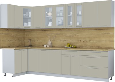 Кухонный гарнитур Интерлиния Мила Пластик 1.2x3.2 - фото