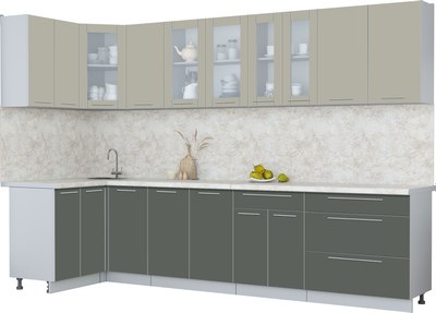 Кухонный гарнитур Интерлиния Мила Пластик 1.2x3.2 - фото