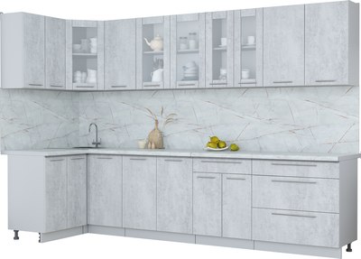 Кухонный гарнитур Интерлиния Мила Пластик 1.2x3.2 - фото