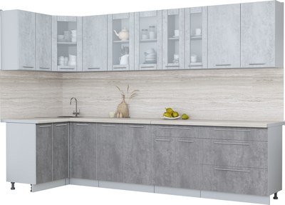 Кухонный гарнитур Интерлиния Мила Пластик 1.2x3.2 - фото