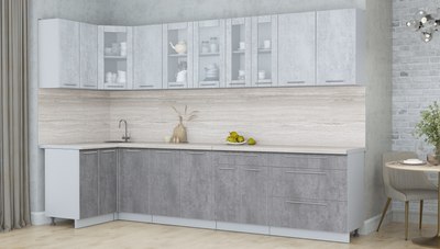 Кухонный гарнитур Интерлиния Мила Пластик 1.2x3.2