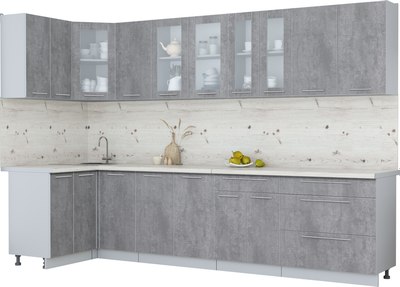 Кухонный гарнитур Интерлиния Мила Пластик 1.2x3.2 - фото