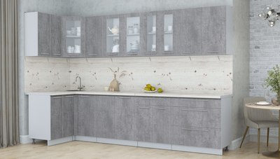 Кухонный гарнитур Интерлиния Мила Пластик 1.2x3.2