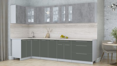 Кухонный гарнитур Интерлиния Мила Пластик 1.2x3.2