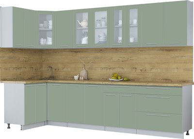 Кухонный гарнитур Интерлиния Мила Пластик 1.2x3.2 - фото