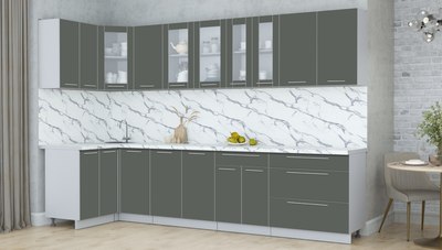 Кухонный гарнитур Интерлиния Мила Пластик 1.2x3.2