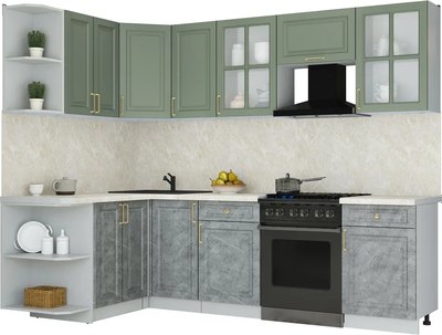 Кухонный гарнитур Интерлиния Мила Шато 1.5x2.6 LV - фото