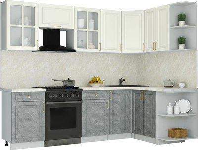 Кухонный гарнитур Интерлиния Мила Шато 1.5x2.6 PR - фото