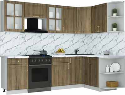 Кухонный гарнитур Интерлиния Мила Шато 1.5x2.6 PR - фото
