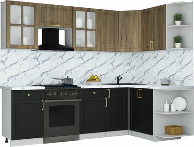Кухонный гарнитур Интерлиния Мила Шато 1.5x2.6 PR - фото