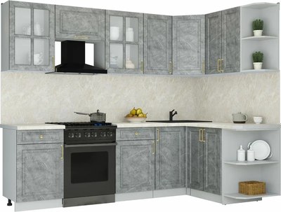 Кухонный гарнитур Интерлиния Мила Шато 1.5x2.6 PR - фото