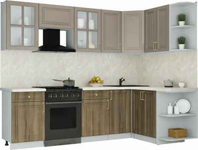 Кухонный гарнитур Интерлиния Мила Шато 1.5x2.6 PR - фото