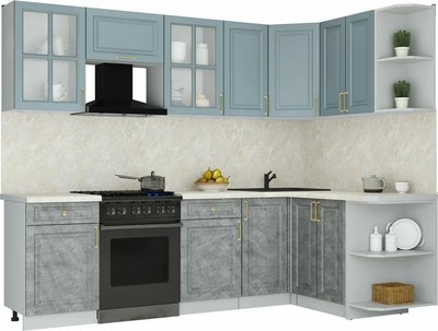 Кухонный гарнитур Интерлиния Мила Шато 1.5x2.6 PR - фото