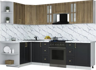 Кухонный гарнитур Интерлиния Мила Шато 1.5x2.7 LV - фото