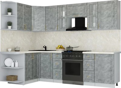 Кухонный гарнитур Интерлиния Мила Шато 1.5x2.7 LV - фото